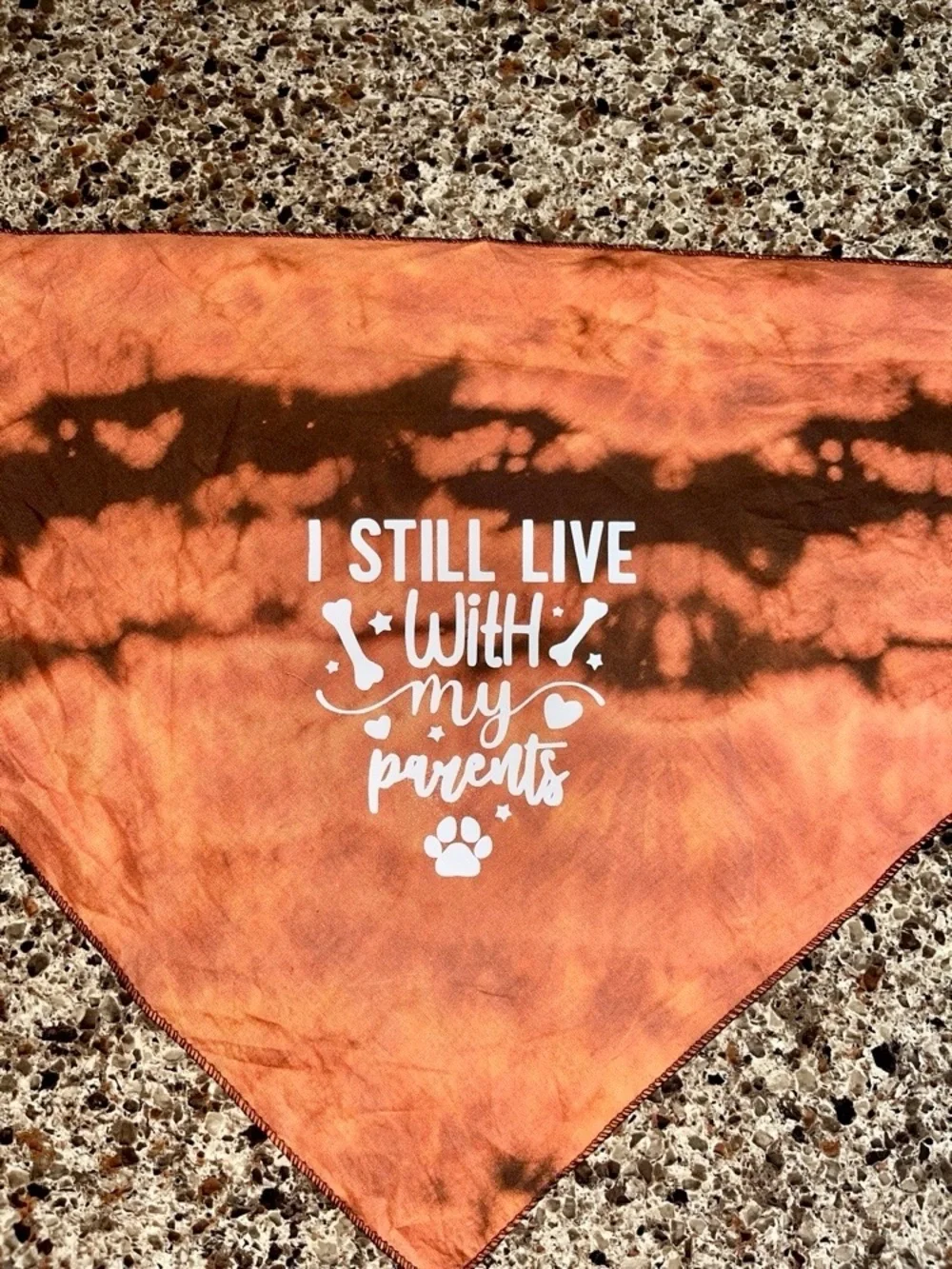 Mirage Pet Products Tie-Dye Orange Dog Bandana - I Still Live With My Parents
